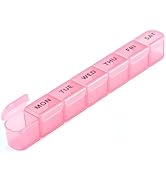 Daviky Weekly Pill Organizer, Large 7 Day Pill Box, Travel Pill Case, Daily Pill Dispenser for Vi...