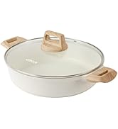 CAROTE Nonstick Stock Pot with Lid Soup Pot, 4 Quart with Lid, Casserole Super Easy to Clean Non ...