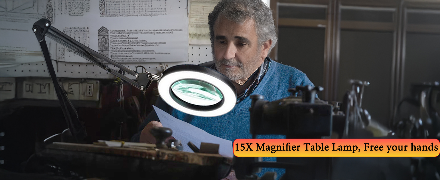 15X Magnifying table lamp