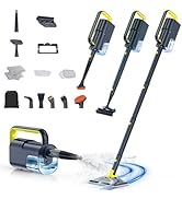 ScrubWiz Steam Mop Cleaner with Detachable Handheld Steamer, 10-in-1 Multi Accessories, Washable ...