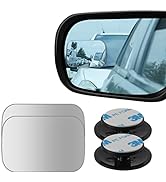 2 pcs Blind Spot Mirrors, 2" Rectangle Ultra-thin Frameless HD Glass Convex Side Rear View Mirror...