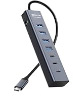 USB C to USB Hub Multiport Adapter, Aluminium 7-Port USB C Hub Multiport Adapter, USB Extenders, ...