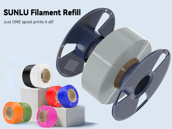 SUNLU 4KG PLA+2.0 3D Printer Filament Refill, High Toughness 3D Filaments Refill