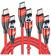 Aripps USB C to USB C Magnetic Charging Cable[3-Pack, 3.3ft/6.6ft/6.6ft], 60W/3A Fast Charging US...