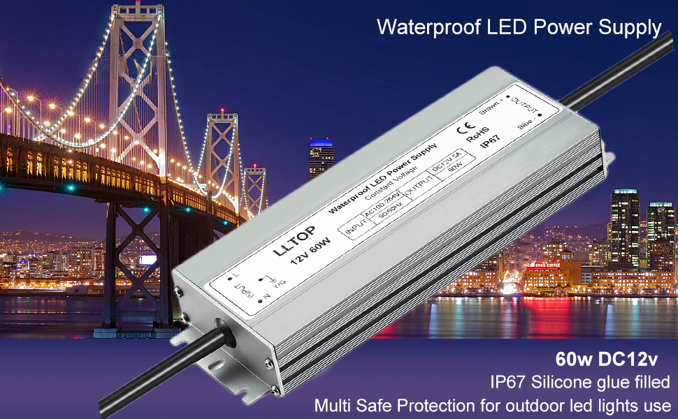 60w waterproof led driver 12vdc