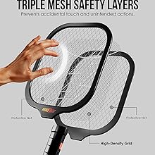 Electric Fly Swatter Racket, Mosquito Zapper Racket, Fly Zapper for Indoor and Outdoor