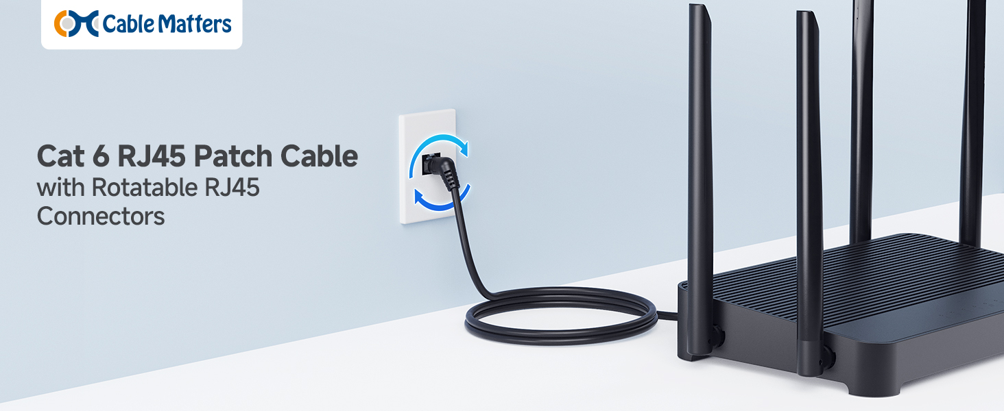 10Gbps Rotatable Cat 6 Ethernet Cable