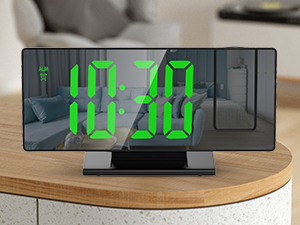 ORIA Projection Alarm Clock, LED Electronic Alarm Clock, 7.8" Mirror Desk Alarm Clock