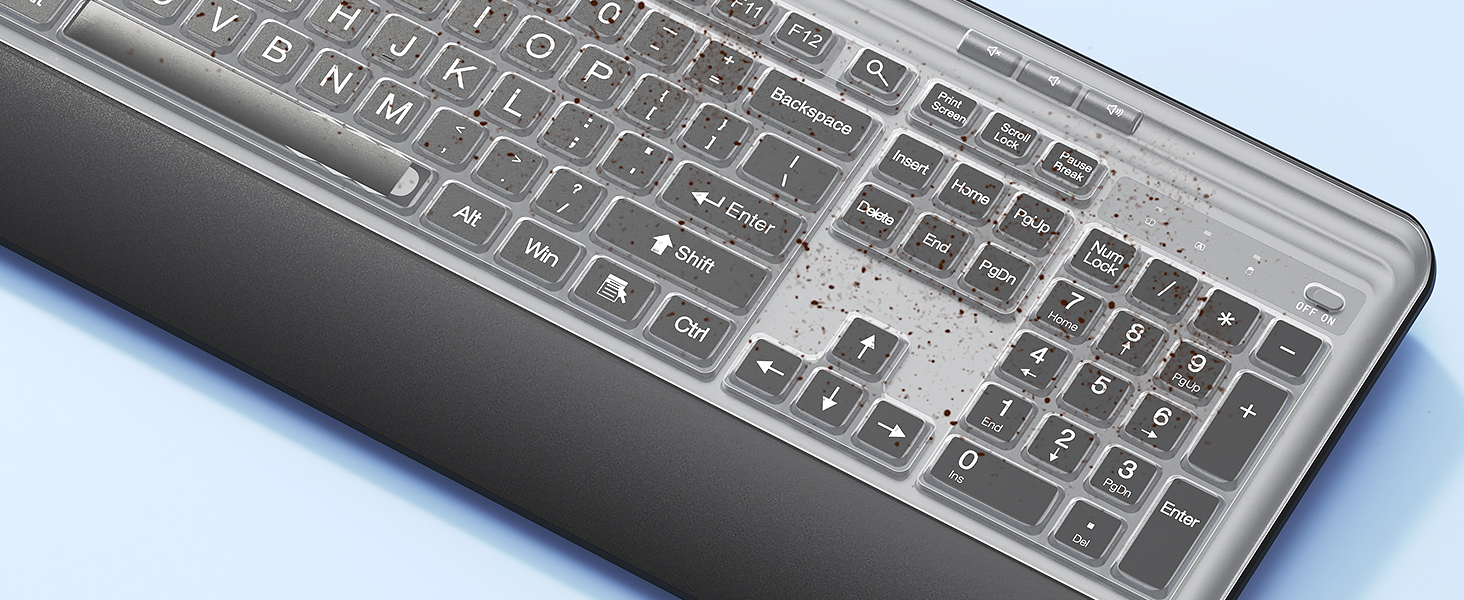 keyboard with large cover