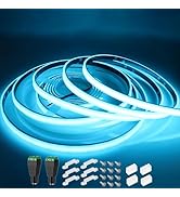 LEDENET COB LED Strip Lights Waterproof IP67 Ice Blue DC12V 16.4ft/5m 480LEDs/m 8mm Cuttable LED ...