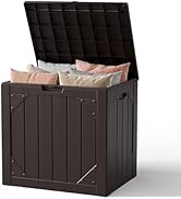 MAKE CHANGES Outdoor Storage Box, 31 Gallon Lockable Waterproof Deck Storage Box, Yard Storage Bi...