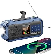 Emergency Weather Radio with IPX5 Waterproof Portable Bluetooth Speaker,USB-C Solar Hand Crank,NO...