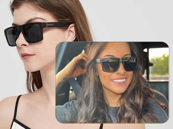 LYZOIT Square Sunglasses for Men Women Polarized Oversized Big UV Protection Rectangle Shades