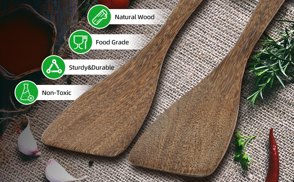 2PCS Wooden Spatula