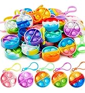 JOYIN Round Pop Fidget Keychain 30 Pack Pop Fidget Toys Bulk Party Favors for Kids 4-8,8-12 Years...