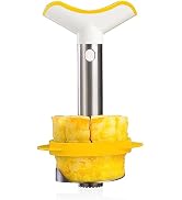 Vacu Vin Pineapple Slicer Stainless Steel - 3-in-1 Pineapple Corer, Cutter and Slicer - Peels, Co...