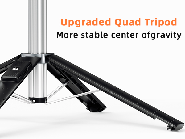 Upgraded 2-in-1 Selfie Stick Tripod with Quadrapod Base