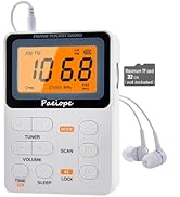 Paeiope Portable Radio AM FM, Rechargeable Pocket Speaker with Best Reception Digital Tuning, MP3...