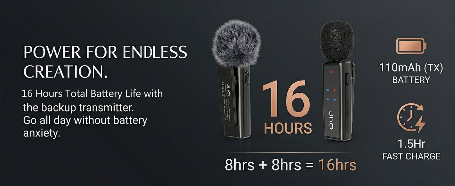 16 hours long battery time