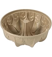Martha Stewart Dunelle Decorative Fluted Cast Aluminun Round Cake Pan – 12-Cup Nonstick Tube Pan,...