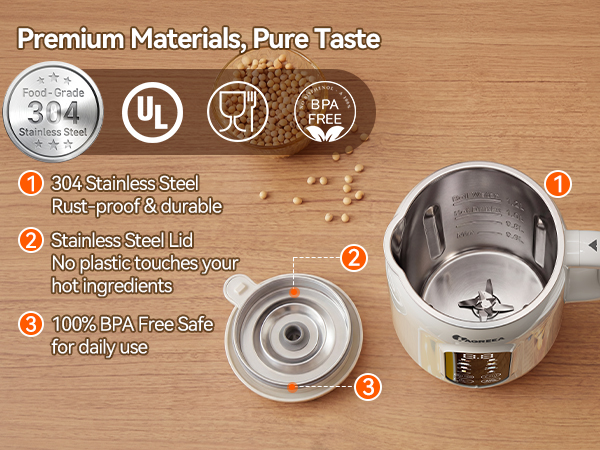 Safe, food-grade stainless steel interior