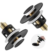 Hygie Rinse 2PCS Universal 2 in 1 Bathroom Sink Stopper, All Metal Pop Up Sink Strainer with Anti...