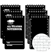 Prudiut 6 Pcs Waterproof Notepad Notebook 3 × 5" Write in the Rain Pocket Notebook Tactical Notep...