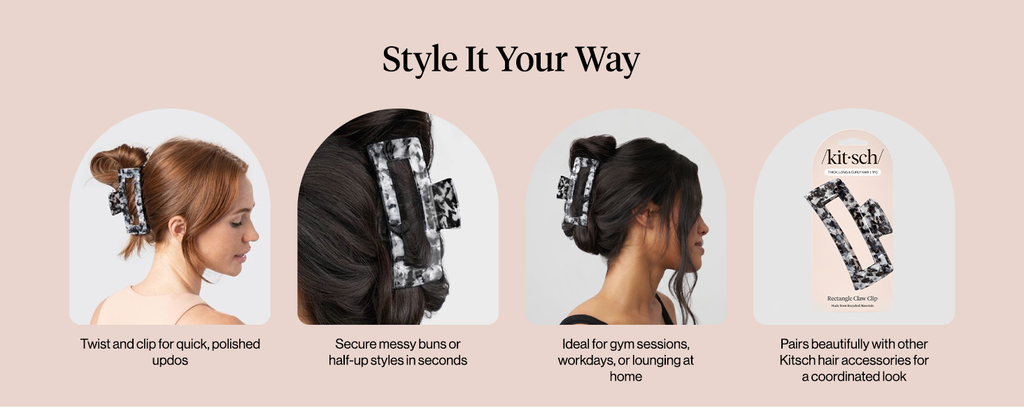 Kitsch Jumbo Hair Clip for Women – Recycled Plastic Hair Claw Clip