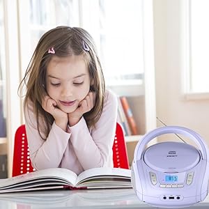 audiobooks cd player kids radio boombox purple