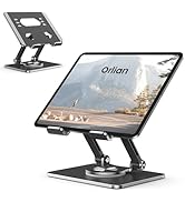 Tablet Stand Holder with Thickened 360°Rotating Base Dual Rod Adjustable Aluminum Stand for All 5...