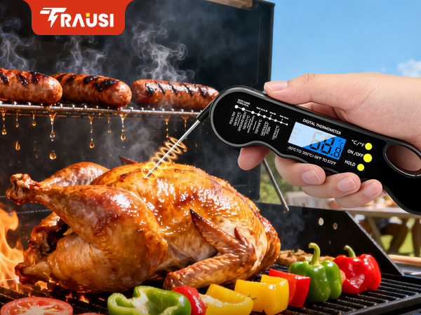 TRAUSI Instant Read Meat Thermometer