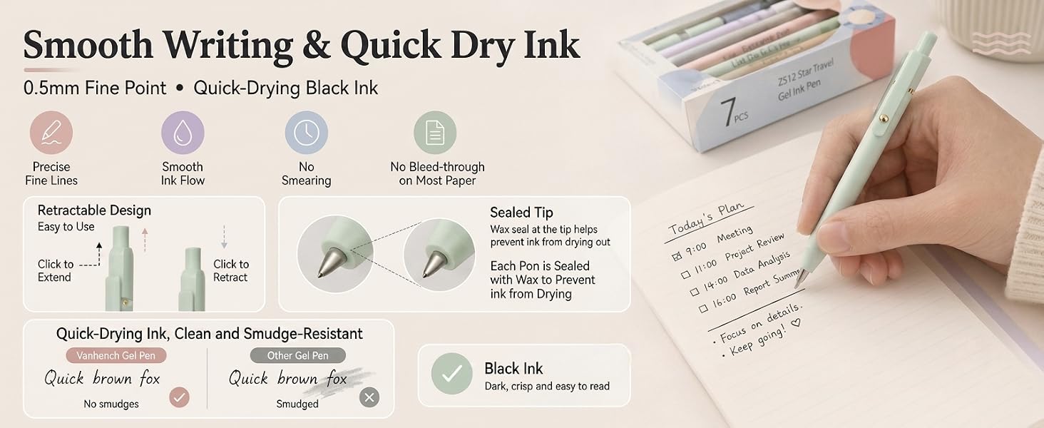 2. Smooth Writing &amp;amp;amp; Quick Dry Ink
