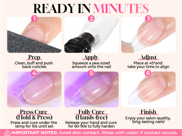 glue on nails short