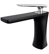 JOMOLA Matte Black Single Handle Bathroom Sink Faucet One Hole Deck Mount Lavatory Mixer Tap Wash...