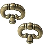 Zhuluck 2Pcs Antique Bronze Ring, Vintage Style Drawer Knob Ring with Back Plate Antique Black Br...