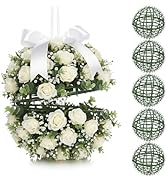Housoutil 20cm Topiary Ball Frame, 6pcs Plastic Plant Support Cage, Sphere Flower Arrangement Hol...