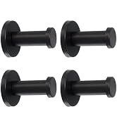 Vanloory Bathroom Towel Hooks, 4 Pack Round Coat Hooks, Sturdy Wall Mounted Robe Hook, SUS 304 St...