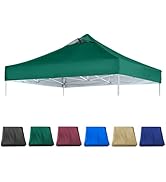 JANCANOPY 10x10 Forest Green Commercial Replacement Canopy Top for 10x10 Straight Leg Pop Up Cano...