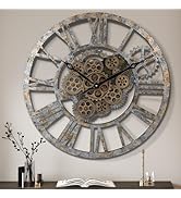 Lafocuse 23 Inch Steampunk Real Moving Gears Wall Clock Industrial, Gear Clock with Moving Gears ...