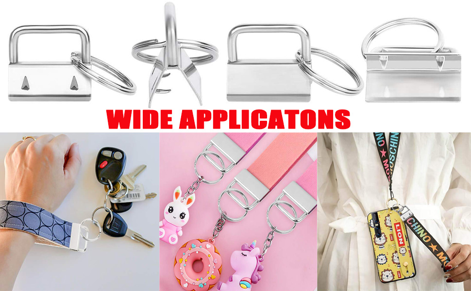 Key Fob Hardware Set for Wristlet Keychain, Key Lanyard and Key Chain Making Hardware Supplies