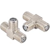 BOOBRIE 2-Pack F-Type Coax Splitter F Female to Double F Female Coaxial Adapter F Type RG6 3-Way ...