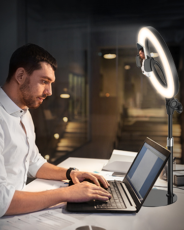 ring light stand selfie lighting desk clip lights video recording laptop ringlight streaming led 