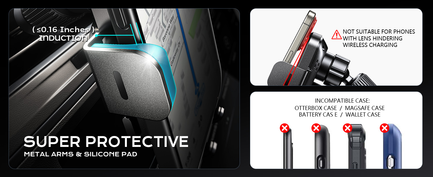 Not for metal case or thick case