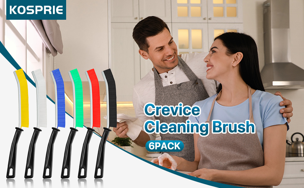 Premium 6Pcs Colorful Hard Bristle Crevice Cleaning Brushes, Multifunctional Crevice Cleaning Tools 