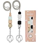POPLOPP 2PCS Teacher Lanyards for ID Badges and Keys, Cute Silicone Beaded Lanyard for Women Nurs...