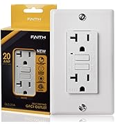 Faith 20A GFCI Outlet, Non-Tamper-Resistant GFI Duplex Receptacles with LED Indicator, Self-Test ...