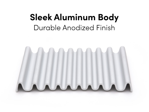 Xympo aluminum soap dish with a sleek, durable anodized finish for a modern and long-lasting design