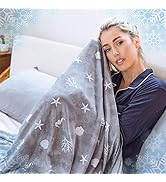 Cooling Throw Blanket with Double Sided Cold Effect, Lightweight Breathable Summer Coastal Theme ...
