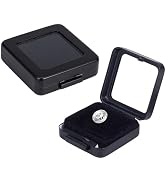 AHANDMAKER 2 Sizes Gemstone Display Boxes, Small Black Loose Diamnond Gemstone Display Boxes, Gla...