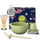 Matcha Whisk Set Matcha Kit - 7 Pcs Japanese Tea Set Includes Matcha Bowl with Spout,Bamboo Whisk...
